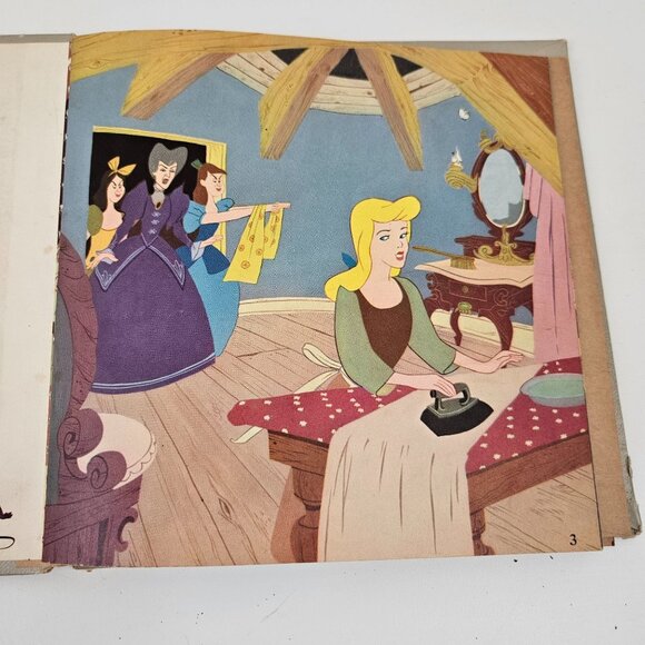 Walt Disneys Cinderella Vinyl Record Set RCA Victor Storybook With Album - Picture 10 of 12